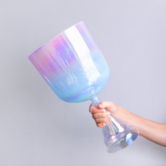 Kristallklangschale EISVOGEL KRAFTTIER X ROSENQUARZ Kelch 432 Hz - 20 cm | AkashaBowls®