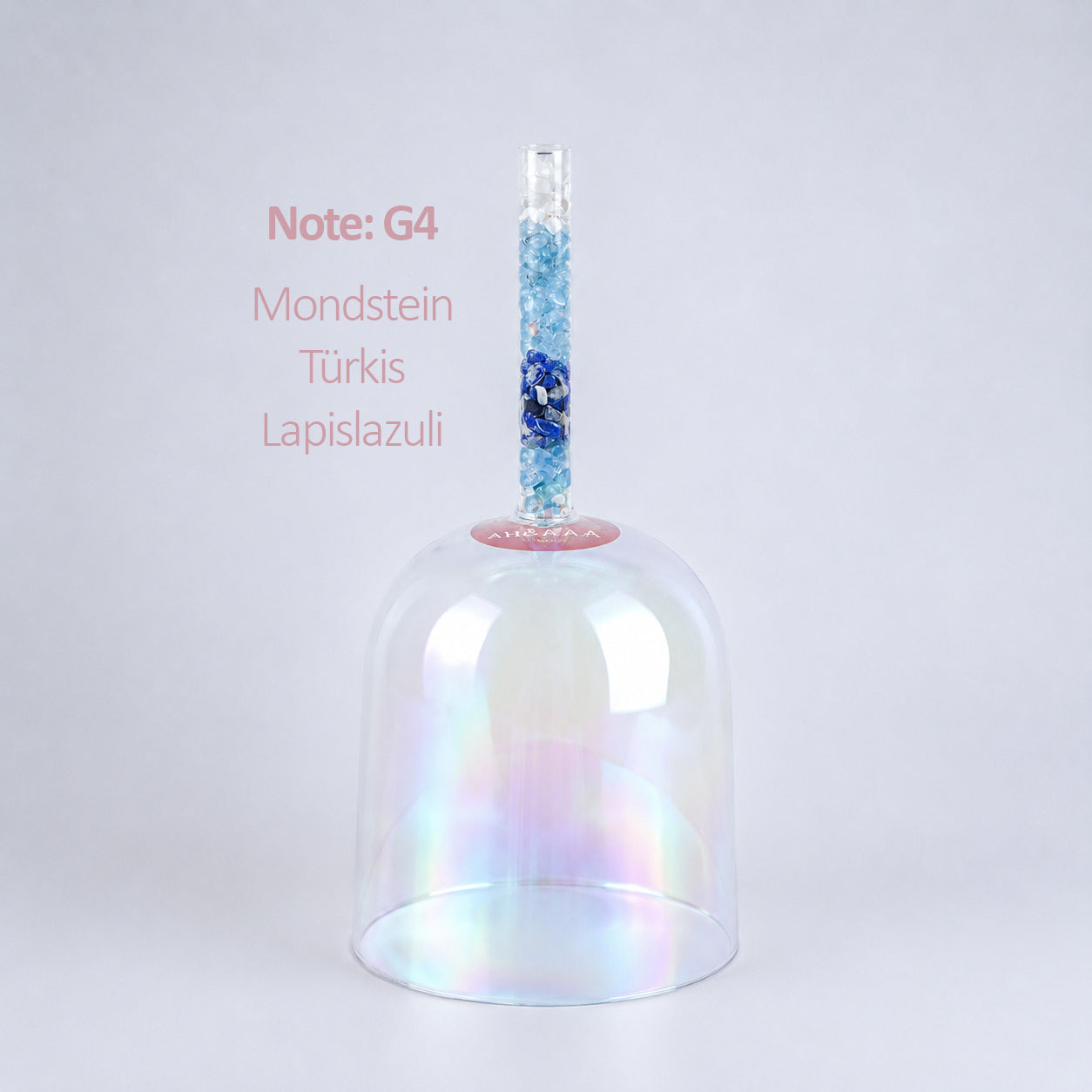 Crystal Singing Practitioner Bowl PIGEON SPIRIT ANIMAL 432 Hz with crystals in the handle | AkashaBowls®