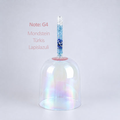Crystal Singing Practitioner Bowl PIGEON SPIRIT ANIMAL 432 Hz with crystals in the handle | AkashaBowls®